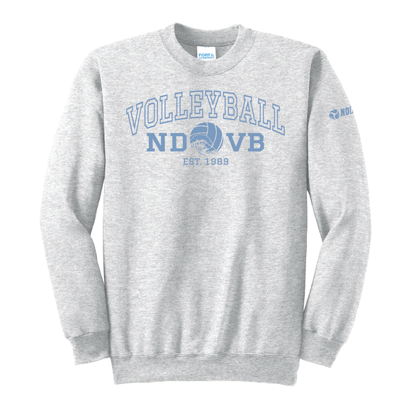 Collegiate Ash Grey Crewneck - No Dinx Volleyball