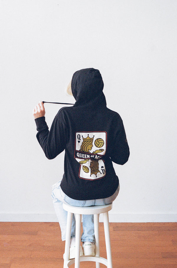 Queen of Aces Hooded Sweatshirt - No Dinx Volleyball