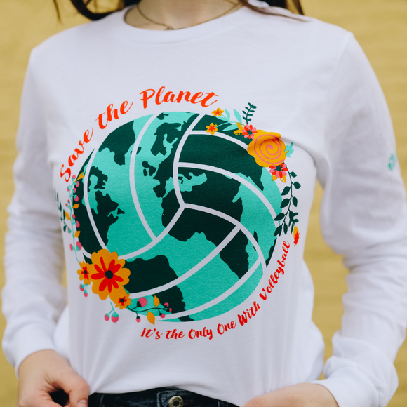 Save The Planet Long Sleeve Shirt - No Dinx Volleyball