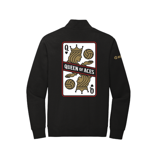 Queen Of Aces Quarter Zip Black - No Dinx Volleyball