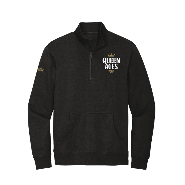 Queen Of Aces Quarter Zip Black - No Dinx Volleyball