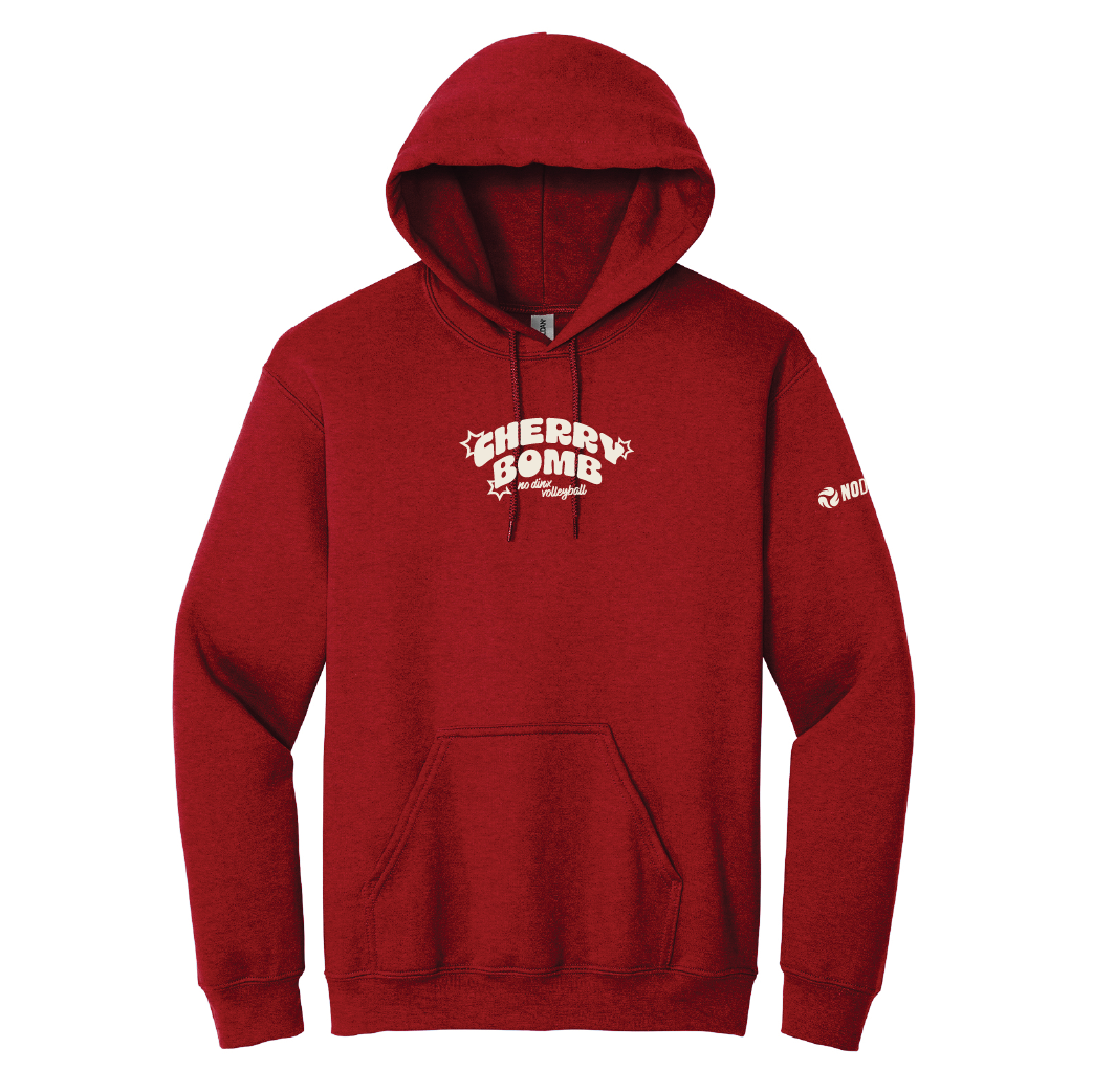 Cherry Bomb Hooded Sweatshirt – No Dinx Volleyball Cherry Bomb Hooded Sweatshirt – No Dinx Volleyball