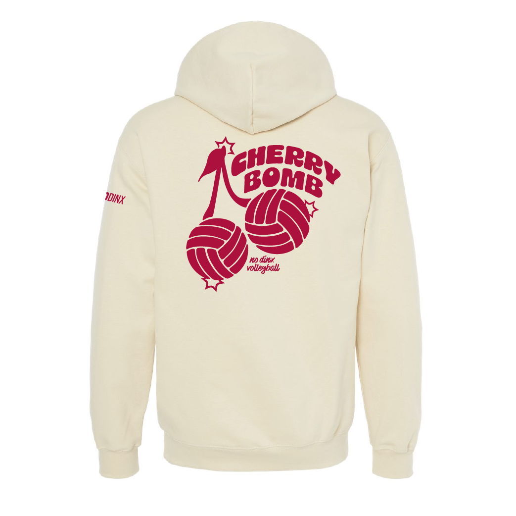 Cherry Bomb Hooded Sweatshirt – No Dinx Volleyball Cherry Bomb Hooded Sweatshirt – No Dinx Volleyball